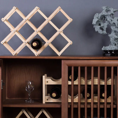 3/10 Bottles Wooden Wine Rack Wine Holders Kitchen Assembled Display Stand Organizer Storage Bar Wine Cabinet Wine Bottle Rack by Smarsty