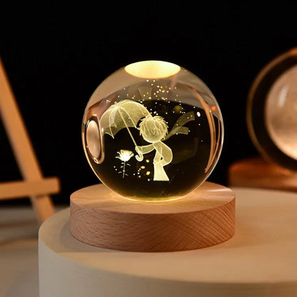 3D Crystal Galaxy Night Light for Home Decor - Smarsty