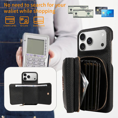 Crossbody PU Leather Phone Case for IPhone17 16 15 14 13 12 11pro Max Plus Mini Air 16e with Stand & Card Slots Wallet Cover