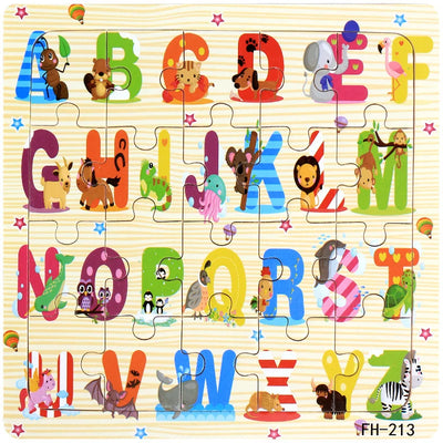New 20 Piece Wooden 3d Puzzle Cartoon Animal Vehicle Jigsaw Puzzle Montessori Educational Toys For Kids Baby 1 2 3 Years by Smarsty