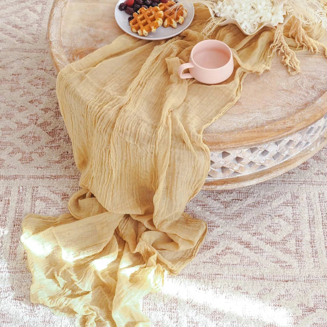 Semi-Sheer Gauze Table Runner for Elegant Events - Smarsty