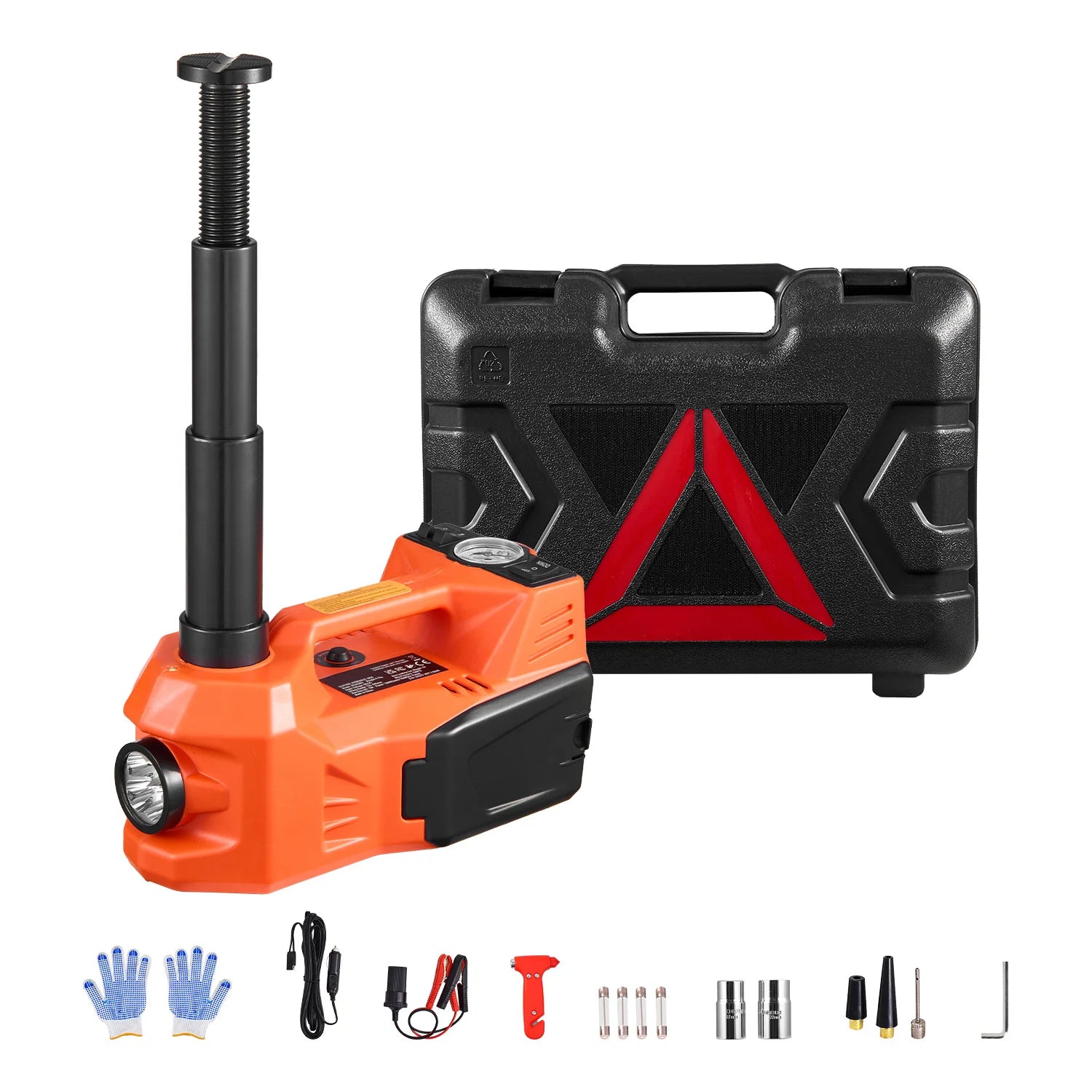 SucceBuy Electric Car Jack, 5T Electric Scissor Jack with Built-In Inflator 12V Tire Changer with  LED Light for Sedan SUV Truck - Smarsty