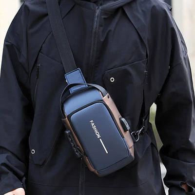 Mens Sling Bag With Phone Pocket Crossbody Zip Closure - Smarsty