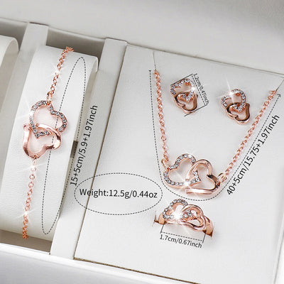 6PCS Women's Rhinestone Quartz Watch Jewelry Set - Smarsty