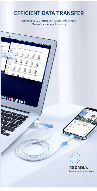 Original 40W PD USB C Fast Charger Cable For Apple iPhone 16 15 14 13 12 11 Pro Max X XR 8 7 Plus iPad USB Type C Data Sync Line - Smarsty