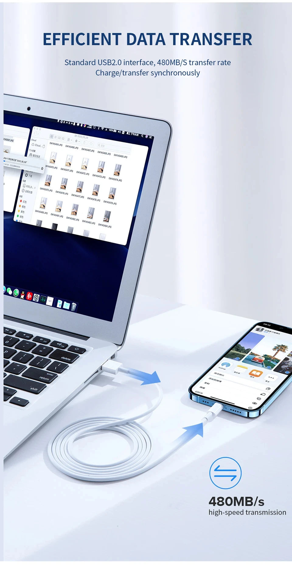 Original 40W PD USB C Fast Charger Cable For Apple iPhone 16 15 14 13 12 11 Pro Max X XR 8 7 Plus iPad USB Type C Data Sync Line - Smarsty