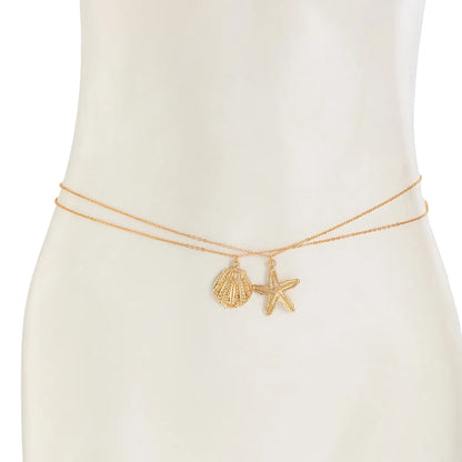 Charming Double Layer Sea Starfish Belly Chain Jewelry - Smarsty