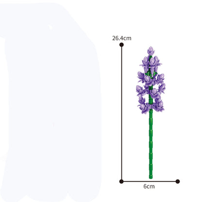 13 Styles Pretty Flower Building Blocks Rose Valentine's Lavender Peach Lily Of The Valley Tulip Bricks DIY Home Ornaments by Smarsty