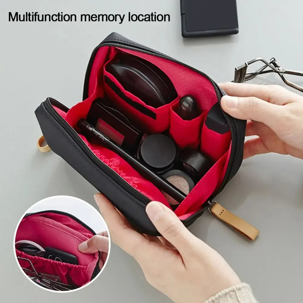 Portable Cosmetic Bag With Coin Pouch And Organizer - Smarsty