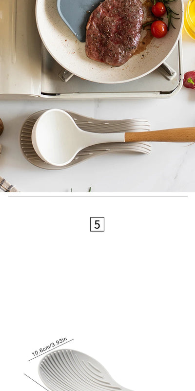1/4Pcs Silicone Insulated Spoon Holder Heat Resistant Placemat Spoon Holder Cutlery Shelving Kitchen Tools Placemat by Smarsty