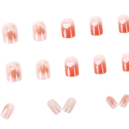 24 Piece Set Medium Long Press On Nails with Floral Design - Smarsty