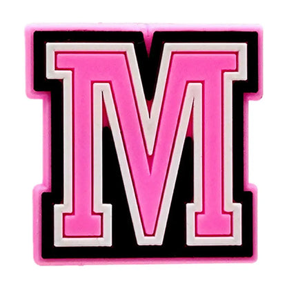 Pink Letter Shoe Charms for Crocs Accessories Women Clogs Pins Men Badge Kids Jeans Girls Decorations Buckle Shoes Accessories
