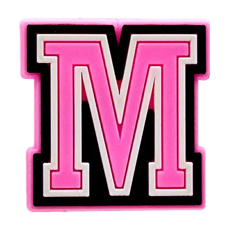 Pink Letter Shoe Charms for Crocs Accessories Women Clogs Pins Men Badge Kids Jeans Girls Decorations Buckle Shoes Accessories