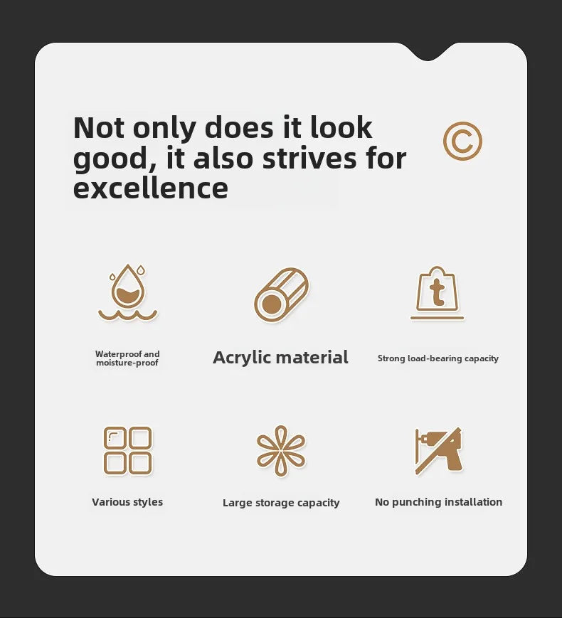 Wall mounted cosmetic and skincare storage rack for bathroom no need for drilling Multi functional kitchebathroom storage rackra by Smarsty