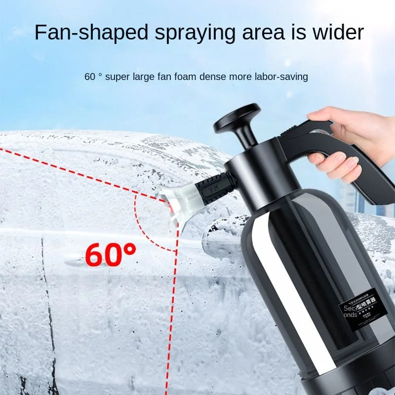 2L Hand Pump Foam Sprayer with 3 Types of Nozzle Hand Pneumatic Foam Cannon Snow Foam Car Wash Spray Bottle Car Window Cleaning - Smarsty