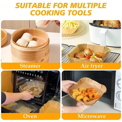 Air Fryer Disposable Baking Paper Mats 50/100PCS Nonstick Absorbent Design - Smarsty