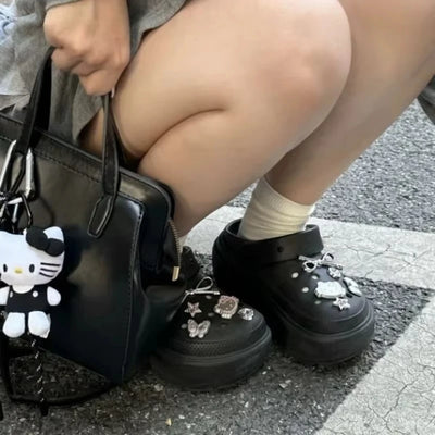 MINISO Hello Kitty Silvery Shoe Charms Set Cute Cartoon Plastics Decorations for Clogs & Sandals Perfect Gift for Boy Girl - Smarsty