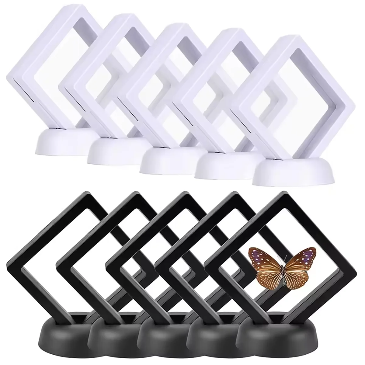 5Pcs Floating Jewelry Display Cases for Rings and Necklaces - Smarsty