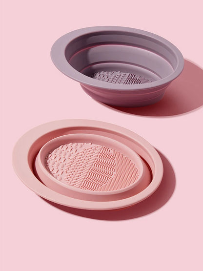 Portable Makeup Brush Cleaning Bowl with Silica Gel - Smarsty
