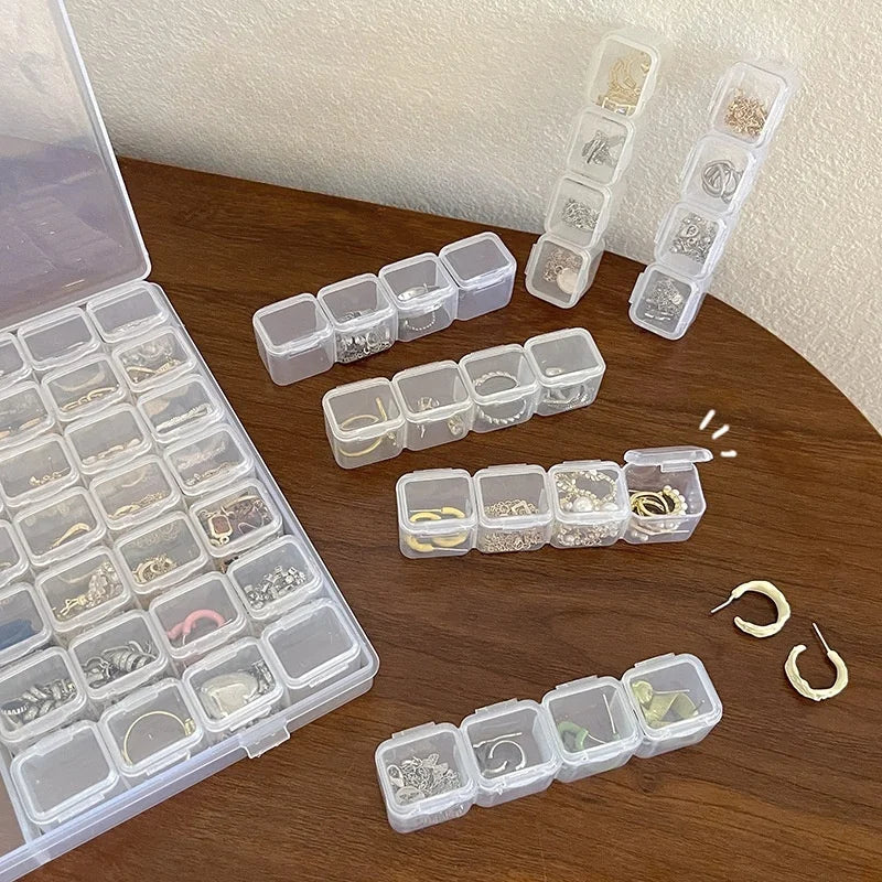 Clear Travel Jewelry Organizer with Adjustable Compartments - Smarsty