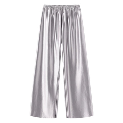 Satin Wide Leg Pants Long Floor Casual Pants Women's Summer - Smarsty