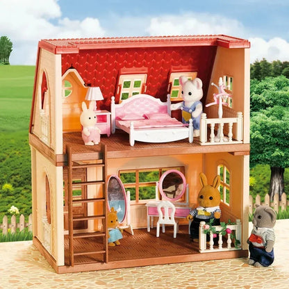 New Simulation Room Forest Family Small West House Rabbit Animal Model Girl Doll House Furniture Double Storey Villa Toys Gifts by Smarsty