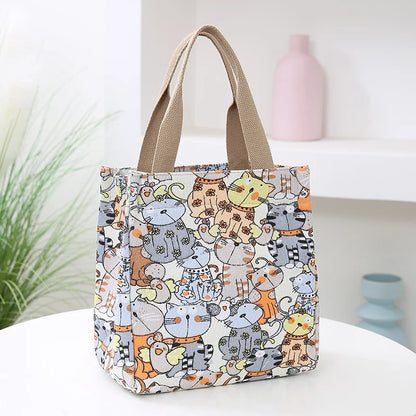 Chic Cat Pattern Top Handle Bag For Women Everyday Use - Smarsty