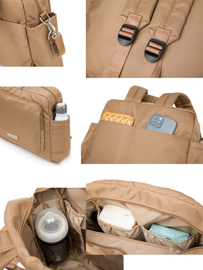 Soboba 2023 New Diaper Bags for Mother Waterproof Large Capacity Solid Polyester Diaper Backpacks Travel Bag for Newborn Baby by Smarsty