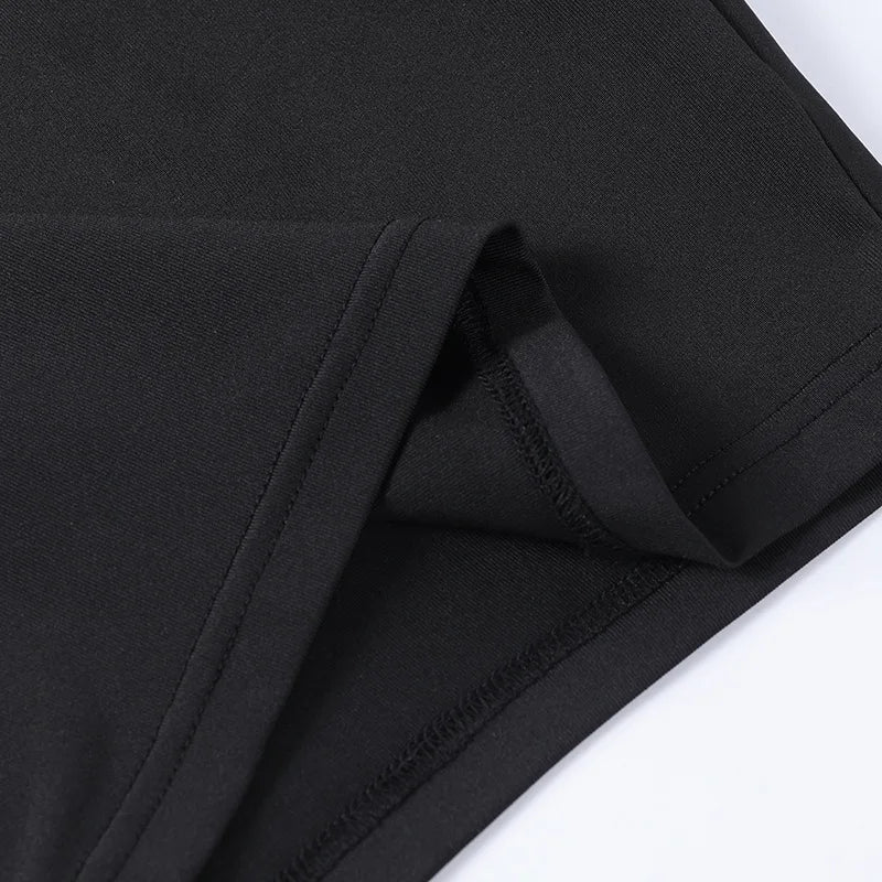 European and American Spring/Summer Round Neck Long Short sleeved 3/4 Shorts Two piece Women's Fashion Sports Versatile Set - Smarsty