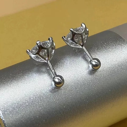 Moissanite Stud Earrings D Color 925 Sterling Silver - Smarsty