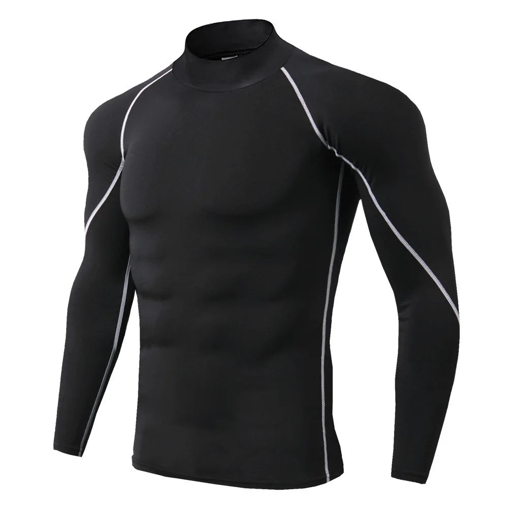 Men Sport T-shirt Quick Dry Bodybuilding Running Shirt Long Sleeve Compression Top Gym T Shirt Men Fitness Tight Rashgard - Smarsty