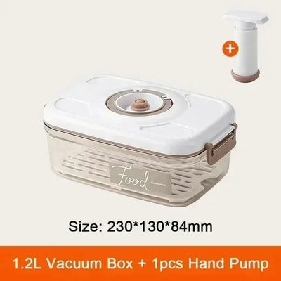 Food Vacuum Storage Box Sealed Kitchen Fresh-Keeping Box Large Capacity Food Transparent Storage Container with Vacuum Pump by Smarsty