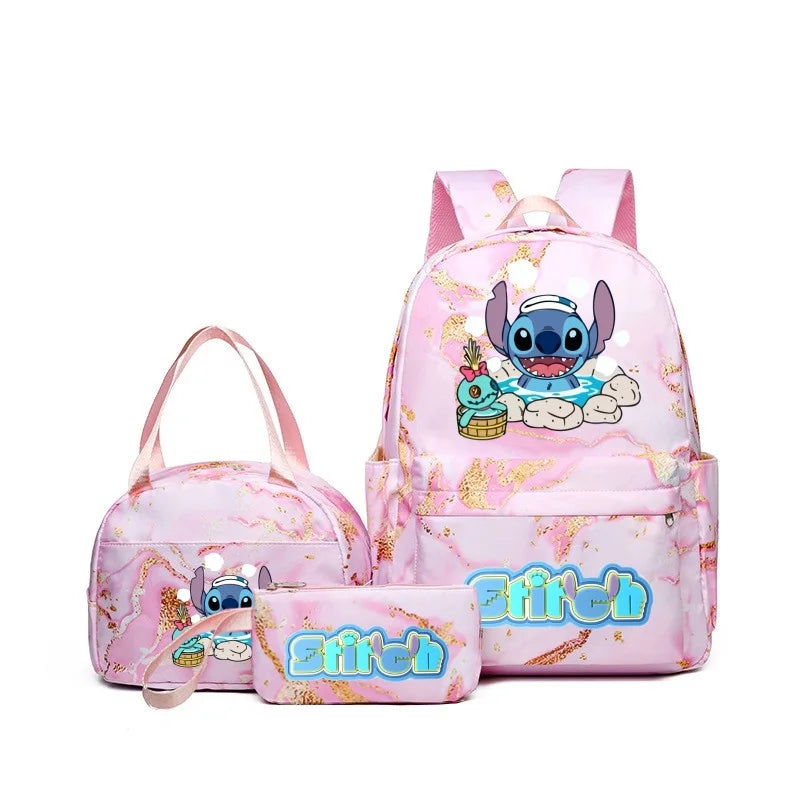 Cartoon Print Kids Backpack Set Large Capacity Lunch Bag - Smarsty