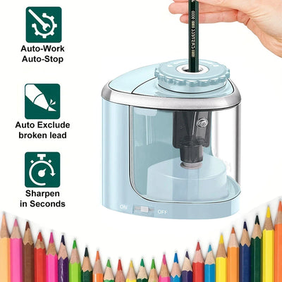 Electric Sharpener Assembly Desktop Automatic Pencil Sharpener Suitable To Pencils (6-8mm) for Students School Office Stationery - Smarsty
