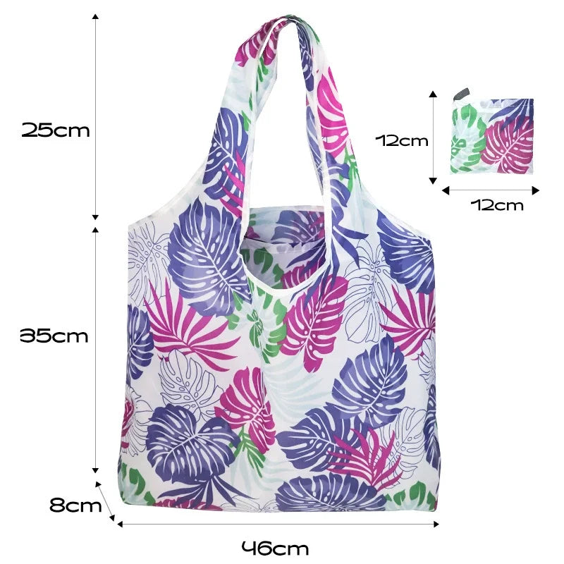 Leopard Print Large Capacity Tote Bag Foldable Washable - Smarsty