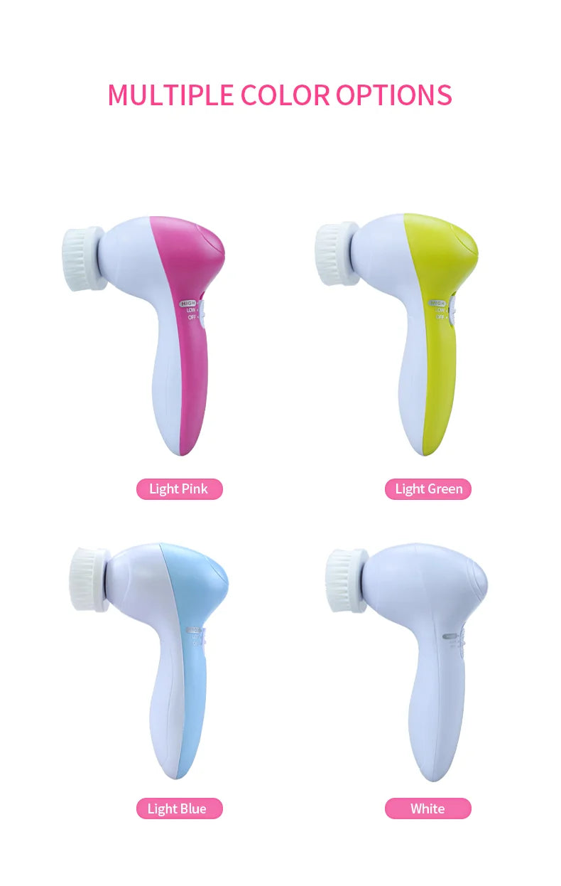 Electric 5 In 1 Facial Brush With Pore Cleaner - Smarsty