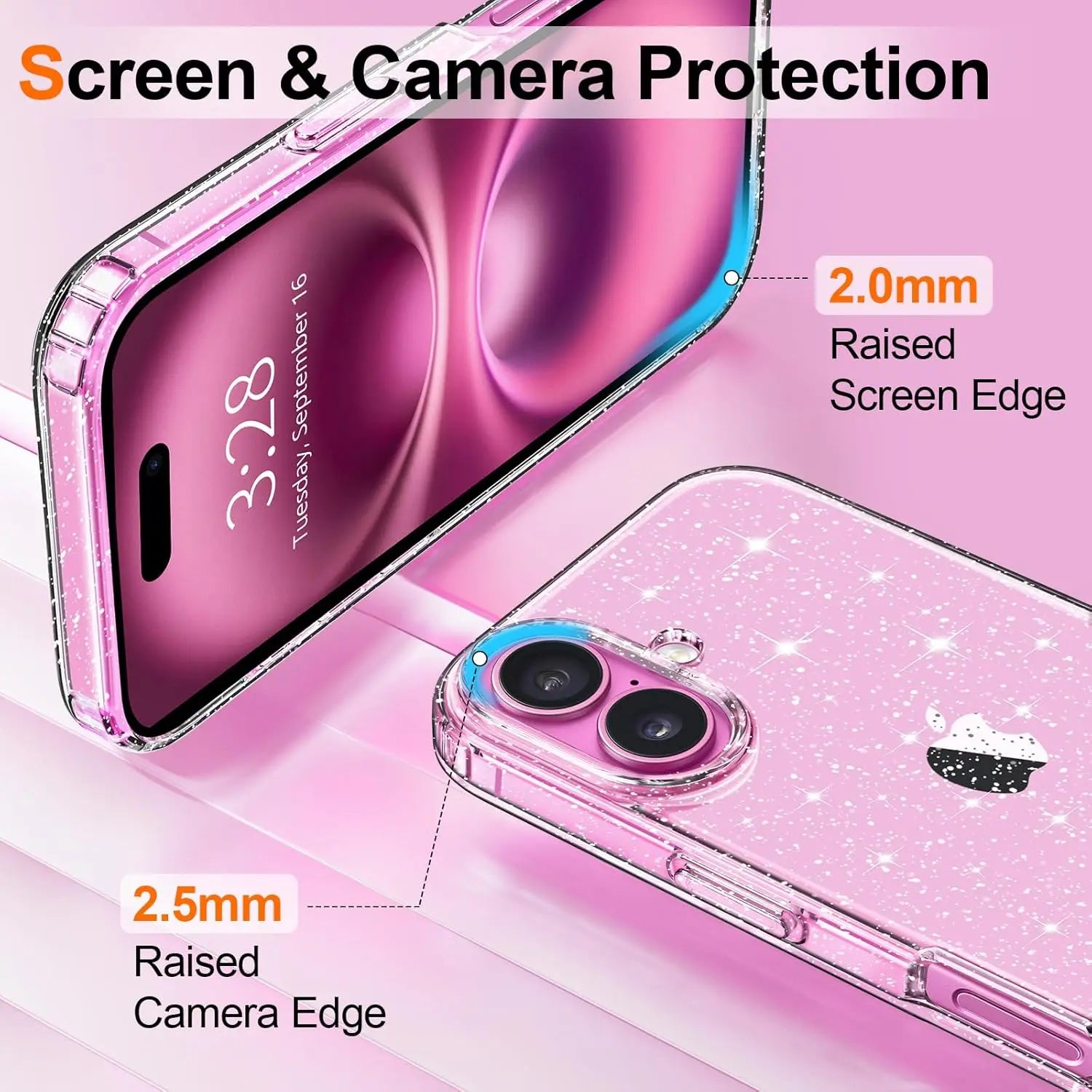 Smarsty Glitter Clear Protective Phone Case For 17 16 15 14 -