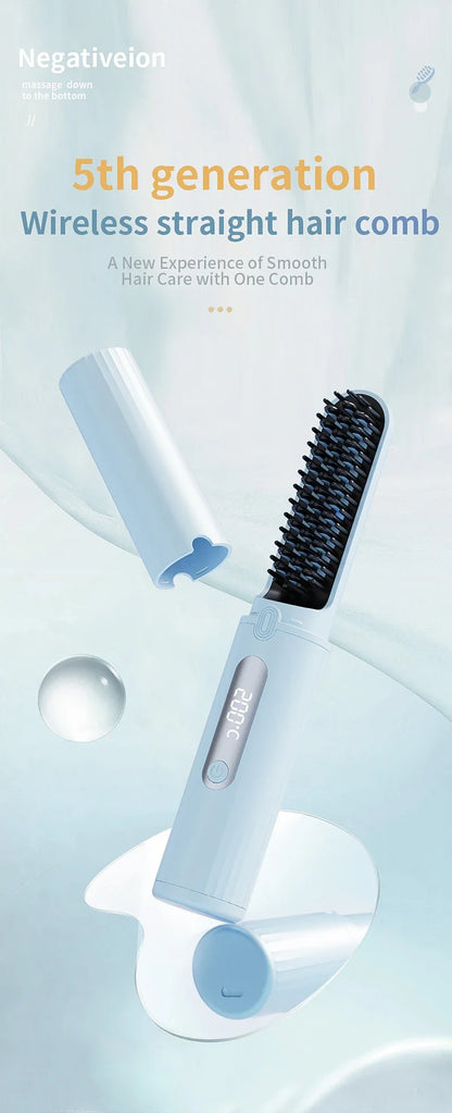 Portable Wireless Hair Straightener with Negative Ion Technology - Smarsty