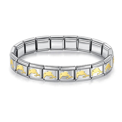 Womens Stainless Steel Charm Bracelet Elastic Fashion Bangle - Smarsty