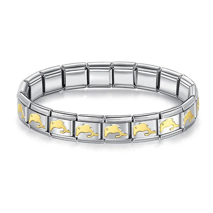 Womens Stainless Steel Charm Bracelet Elastic Fashion Bangle - Smarsty