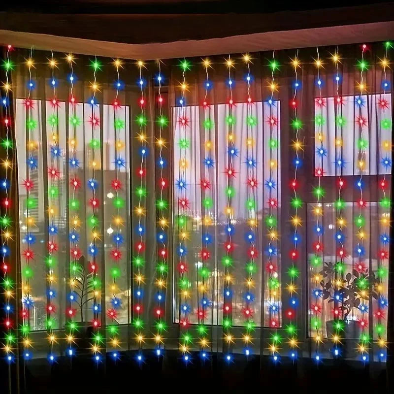 3/4/6m Curtain LED String Lights Garland USB Festoon Remote Control Fairy Garland Lights Christmas Decoration for Bedroom Home - Smarsty