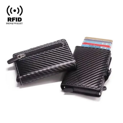 Carbon Fiber Rfid Blocking Men ID Credit Card Holders Wallet Leather Metal Business Bank CreditCard Cardholder Case Carteras - Smarsty