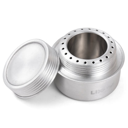 Outdoor Mini Alcohol Stove Aluminum Alloy Alcohol Stove with Lid Outdoor Camping Hiking Backpacking Cooking Stove