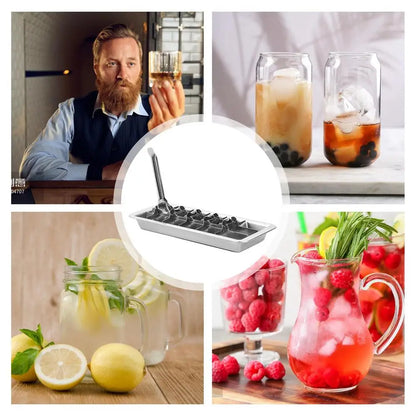 Stainless Steel Ice Cube Tray for Efficient Drink Cooling - Smarsty