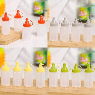 4PCS Kitchen Household Sauce Vinegar Squeeze Bottle Portable Outdoor Barbecue Picnic Feast Bottle Kitchen Accessories Small Tool by Smarsty