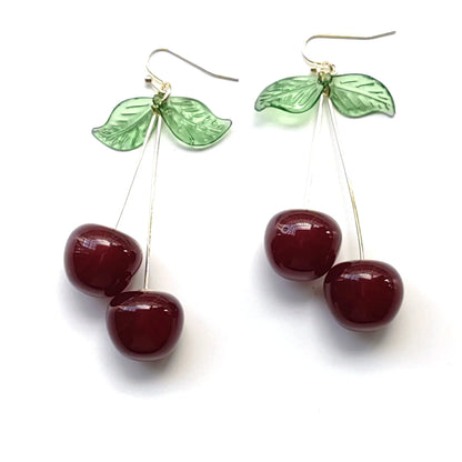 Cute Cherry Drop Earrings for Women - Trendy Summer Jewelry - Smarsty