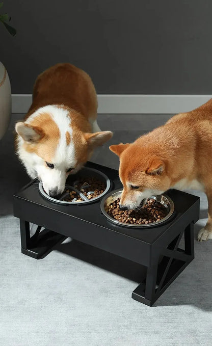 Adjustable Height Elevated Dog Feeding Bowl Stand - Smarsty