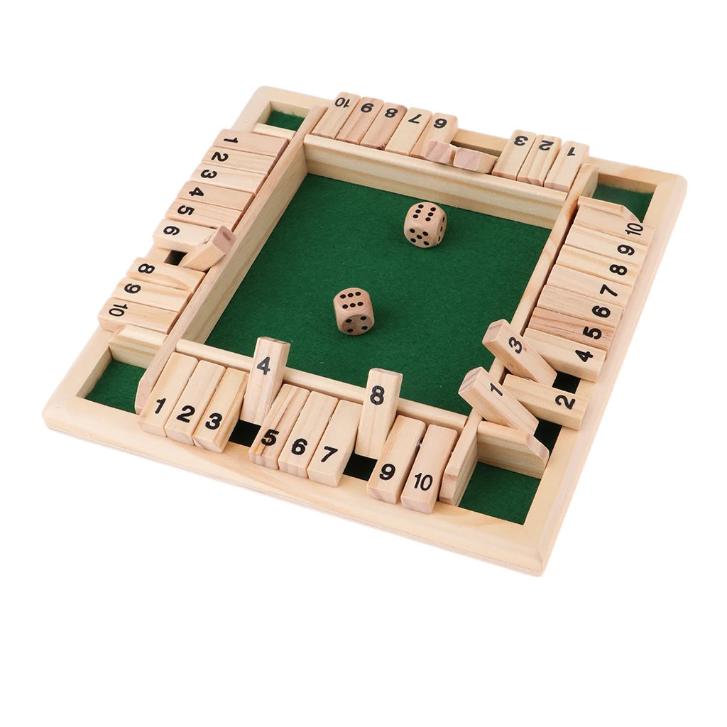 Arithmetic Dice Board Game Four-Sided Flip Card Games Box Dice Toys Wooden Flaps Dices 4 Players Party Number Game Board Games - Smarsty