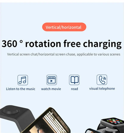Three In One Wireless Charger Stand Fast Charging Dock - Smarsty