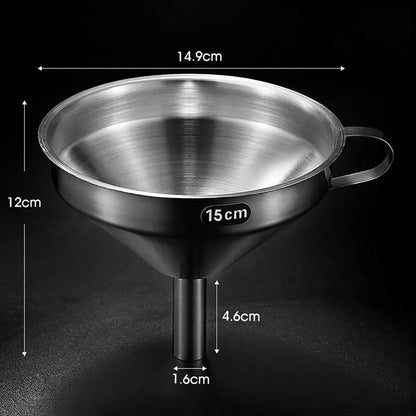 Stainless Steel Funnel Kitchen Oil Liquid Metal Funnel with Detachable Filter Wide Mouth Funnel for Canning Kitchen Tools